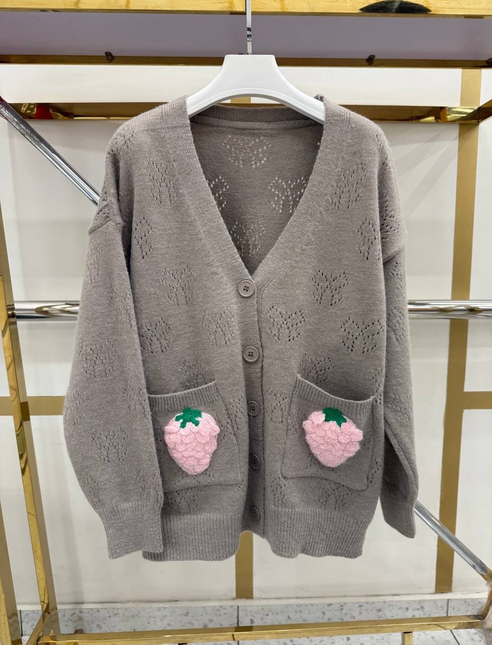 кардиган женский вязаный,кардиган с клубникой,кардиган вязаное,кардиган кофта,женские кардиганы