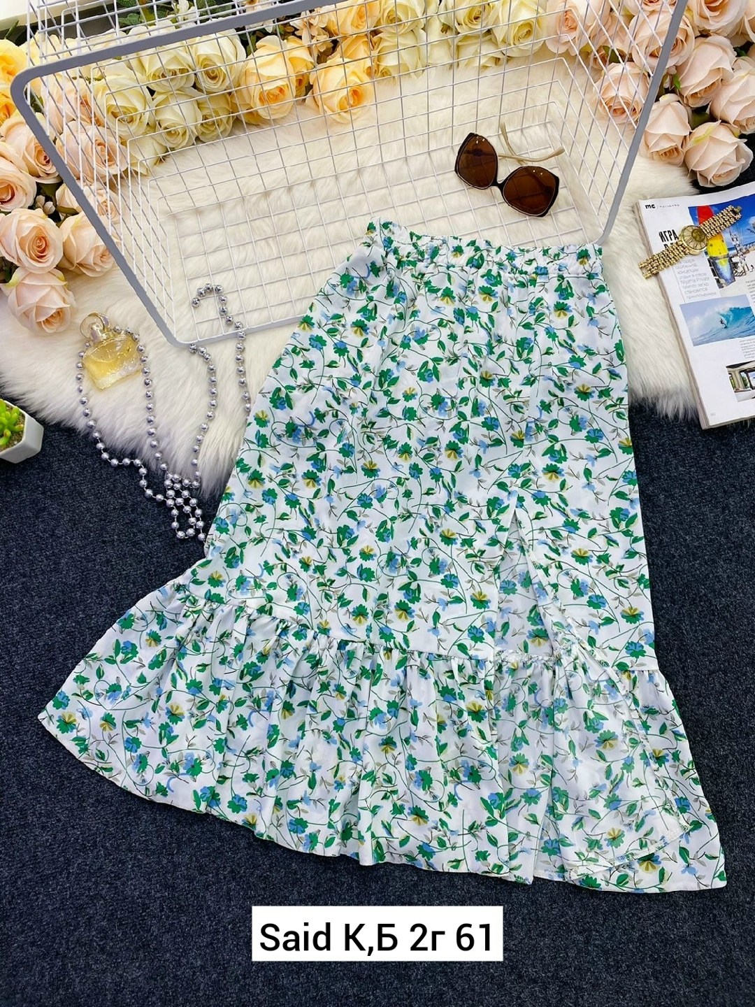 юбка,юбка средней длины,юбка с цветочным принтом,юбка с принтом,юбка женская