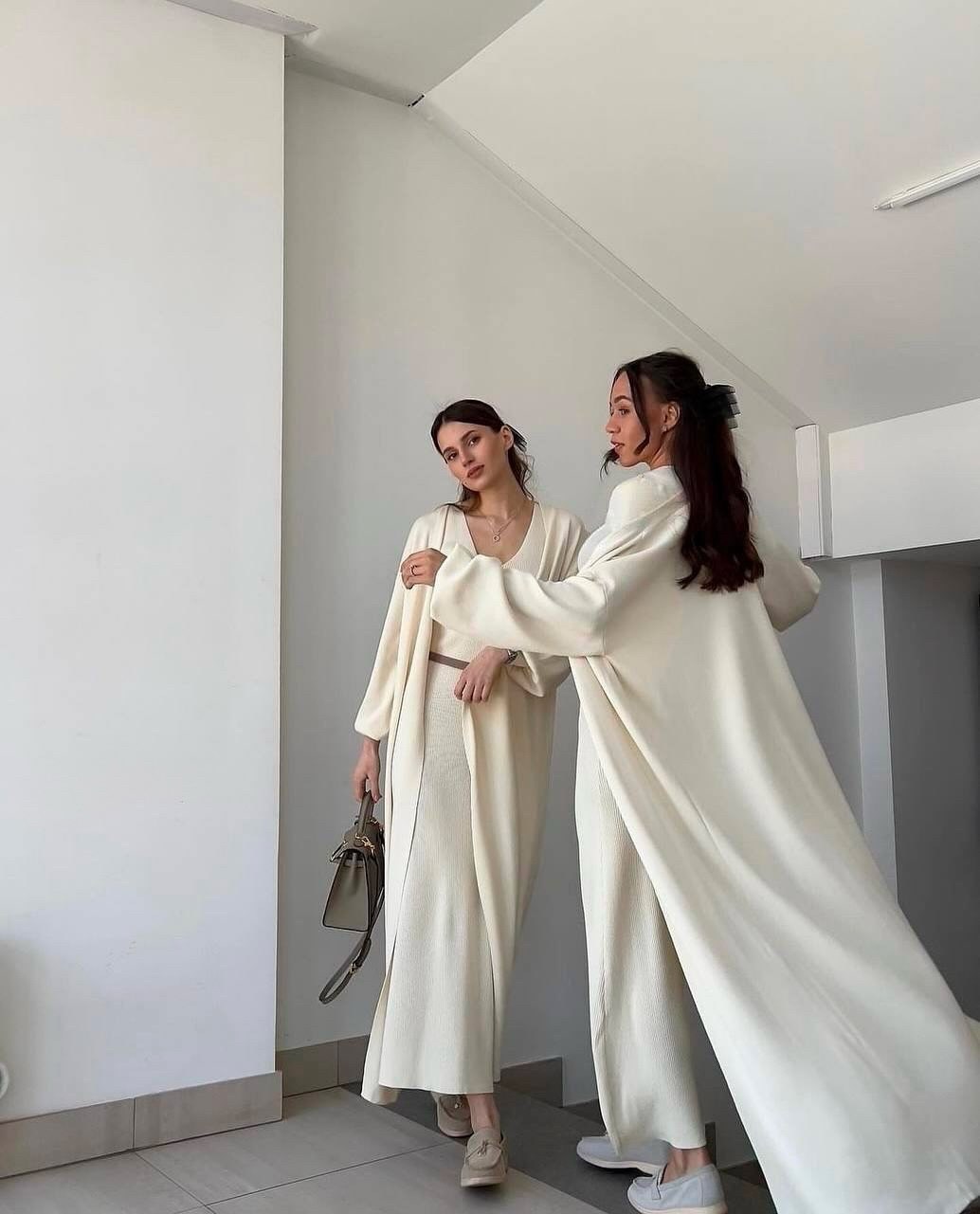 платье и кардиган,платье лапша длинное с кардиганом,платье лапша с кардиганом,элегантные кардиганы,костюм платье с кардиганом