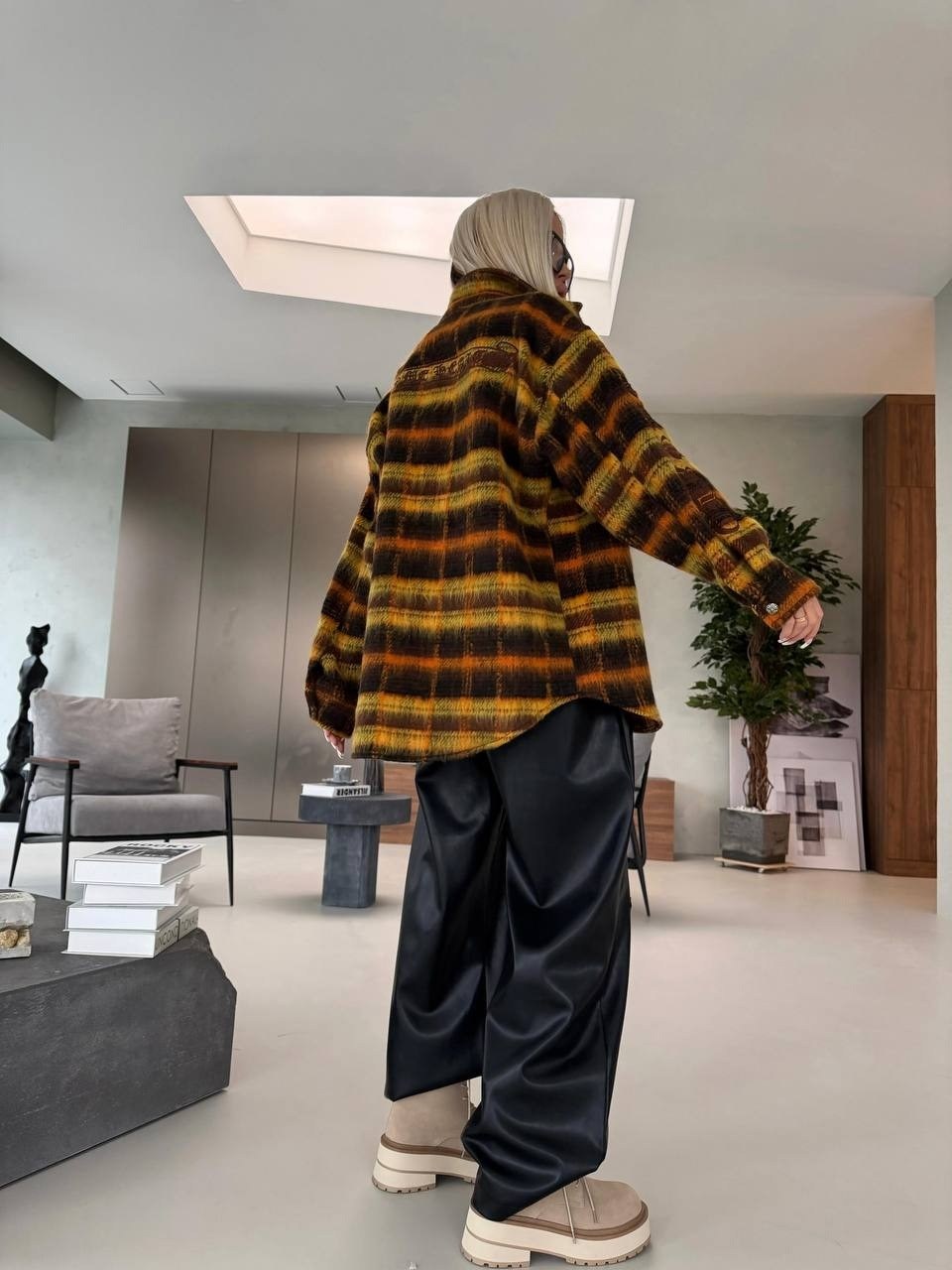 пальто в клетку,теплая рубашка в клетку оверсайз,женская рубашка в клетку оверсайз,рубашка женская теплая оверсайз в клетку,рубашка теплая в клетку