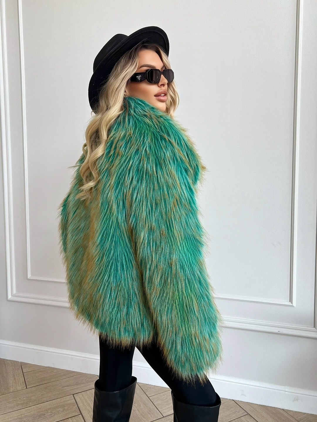 шуба из искусственного меха,искусственная шуба,зеленая шуба,меховое пальто,пальто из искусственного меха