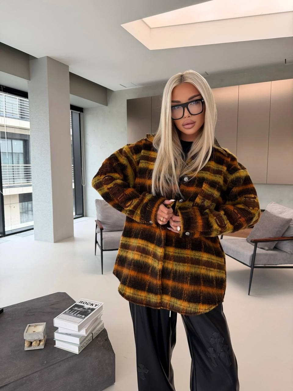 пальто в клетку,теплая рубашка в клетку оверсайз,женская рубашка в клетку оверсайз,рубашка женская теплая оверсайз в клетку,рубашка теплая в клетку