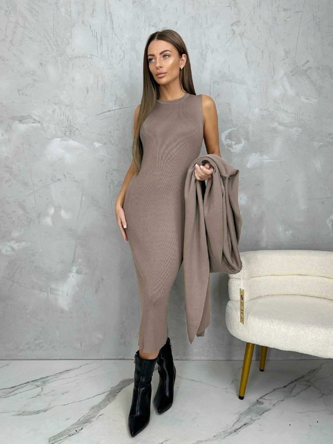 трикотажное платье,коричневое платье,вязаные платья,платье,облегающее платье