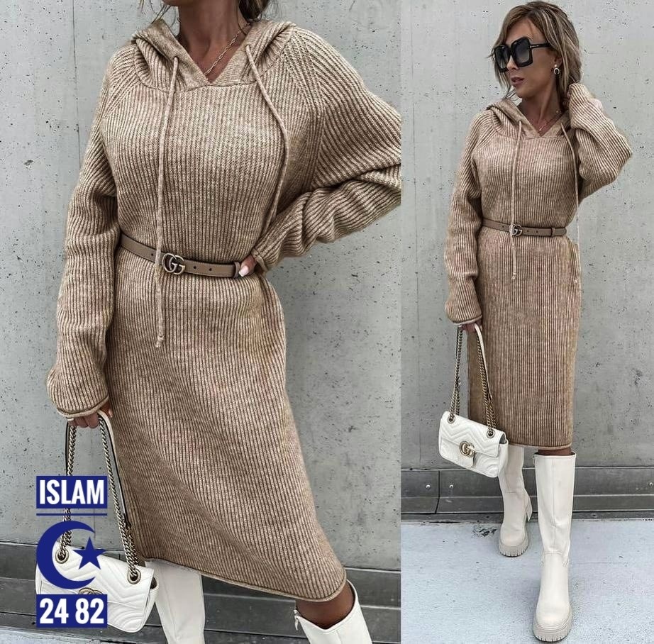 платье с капюшоном,теплое вязаное платье,платье вязаное,трикотажное платье,теплое платье с капюшоном