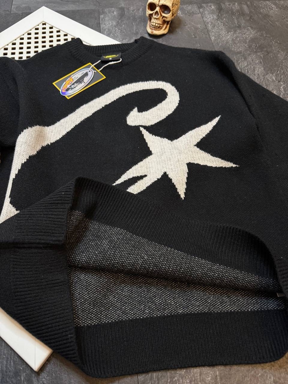 кофта мужской,свитер,свитер с принтом,свитер corteiz,вязаный свитшот