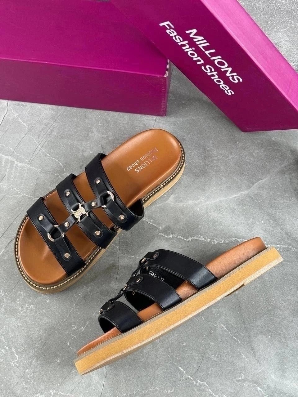 шлепанцы celine,шлепки celine,шлепанцы женские,кожаные шлепанцы,