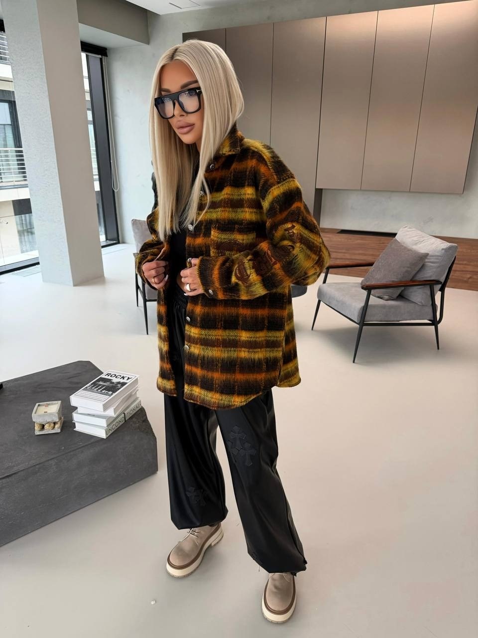пальто в клетку,теплая рубашка в клетку оверсайз,женская рубашка в клетку оверсайз,рубашка женская теплая оверсайз в клетку,рубашка теплая в клетку