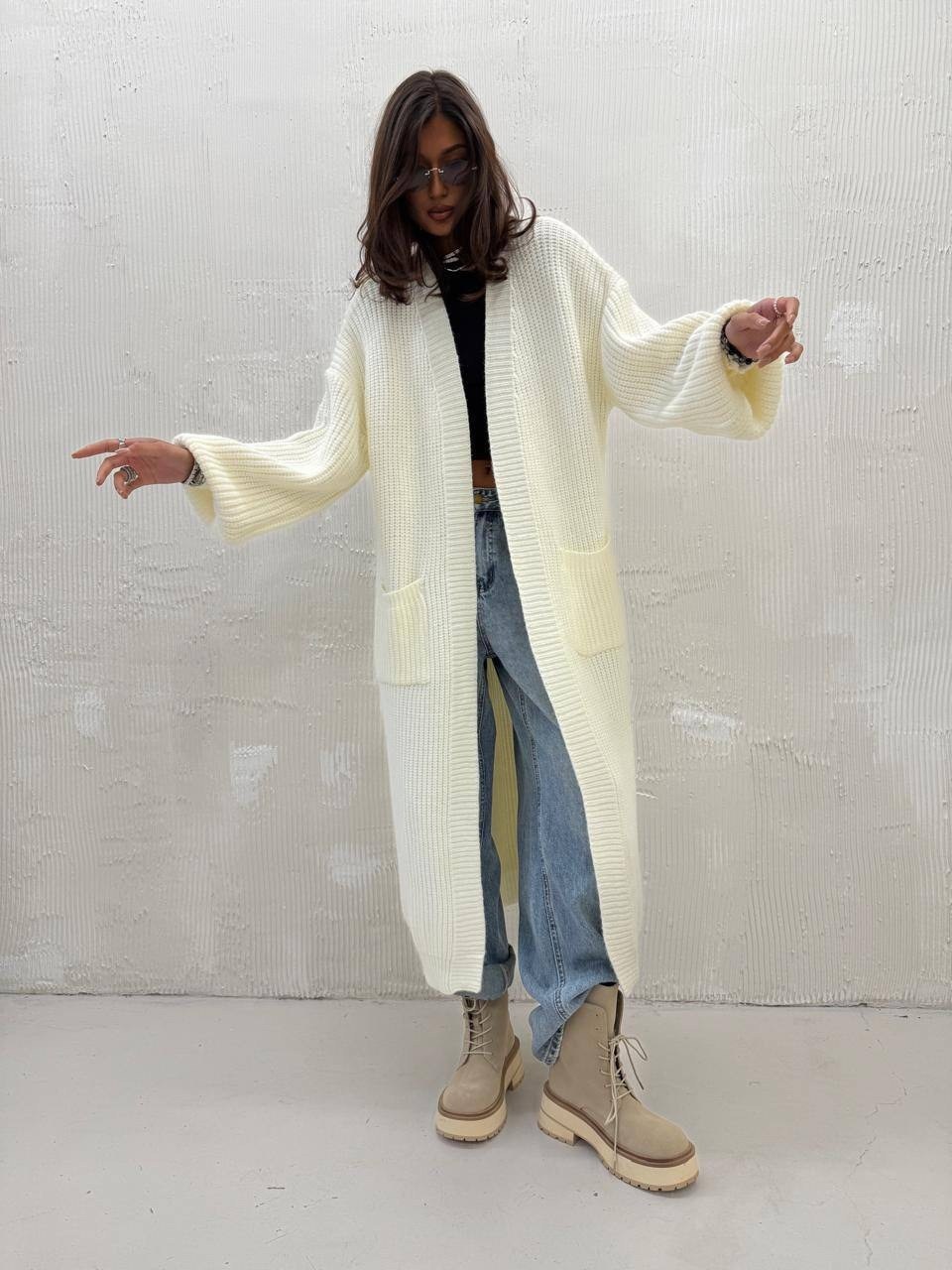 кардиган вязаное,кардиган длинный вязаный оверсайз daffy world,стильные кардиганы,модные кардиганы,длинный кардиган