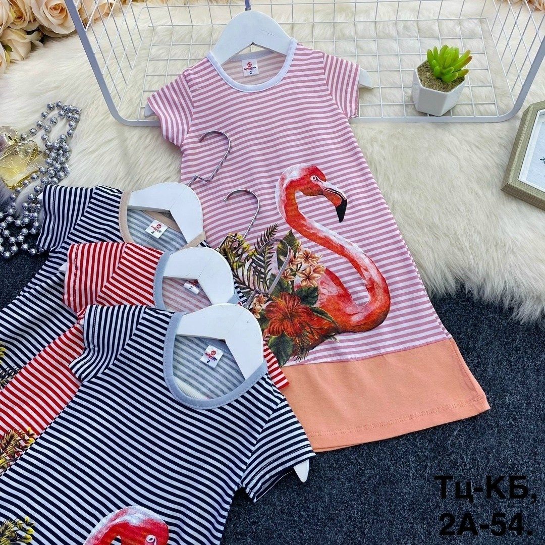 платье с фламинго для девочки,детское платье с фламинго,платье для девочек,детские летние платья,детская платье