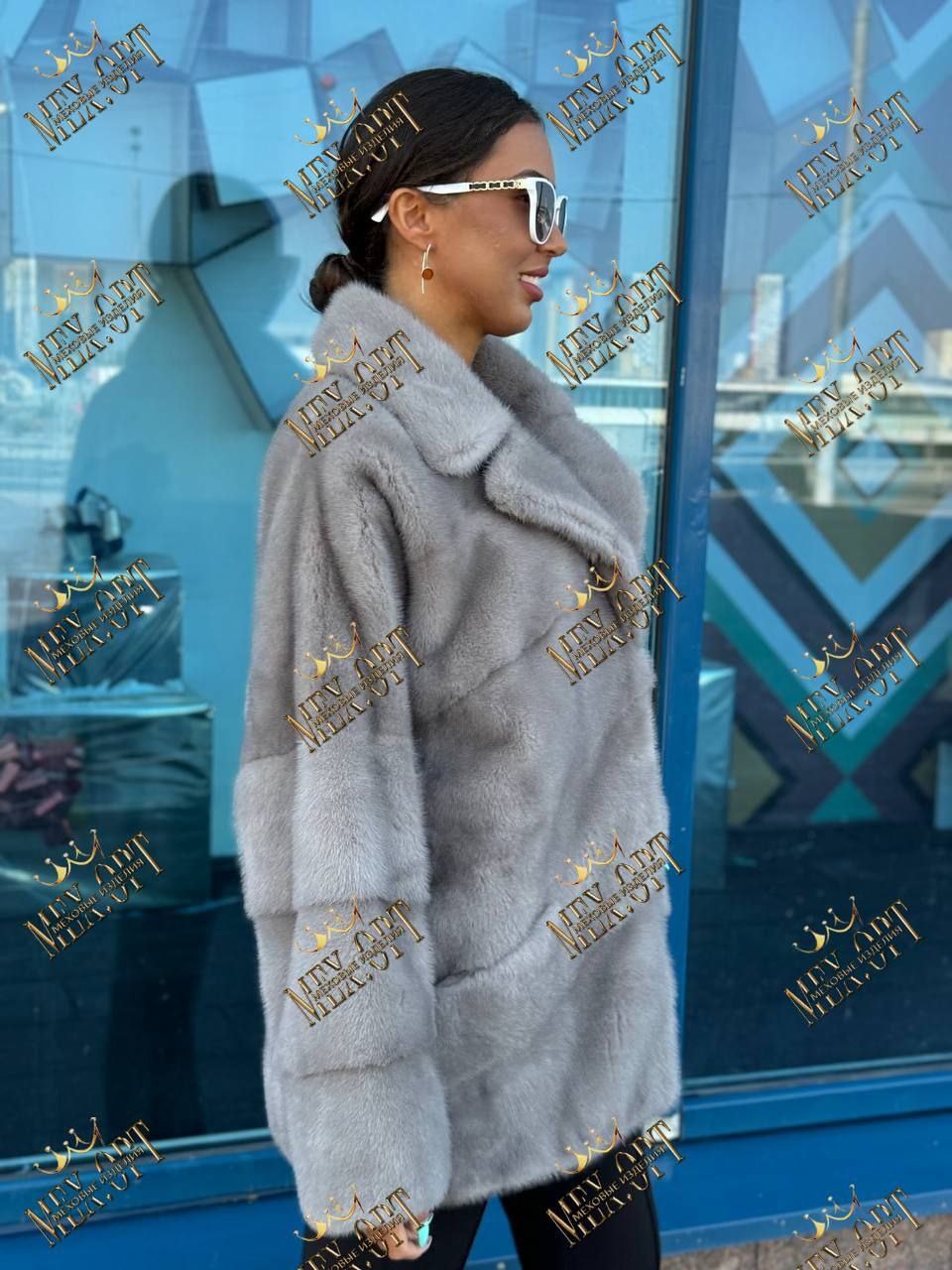 норковая шуба автоледи,шубы норковые,женская шуба,шуба норковая серая,шуба из натурального меха