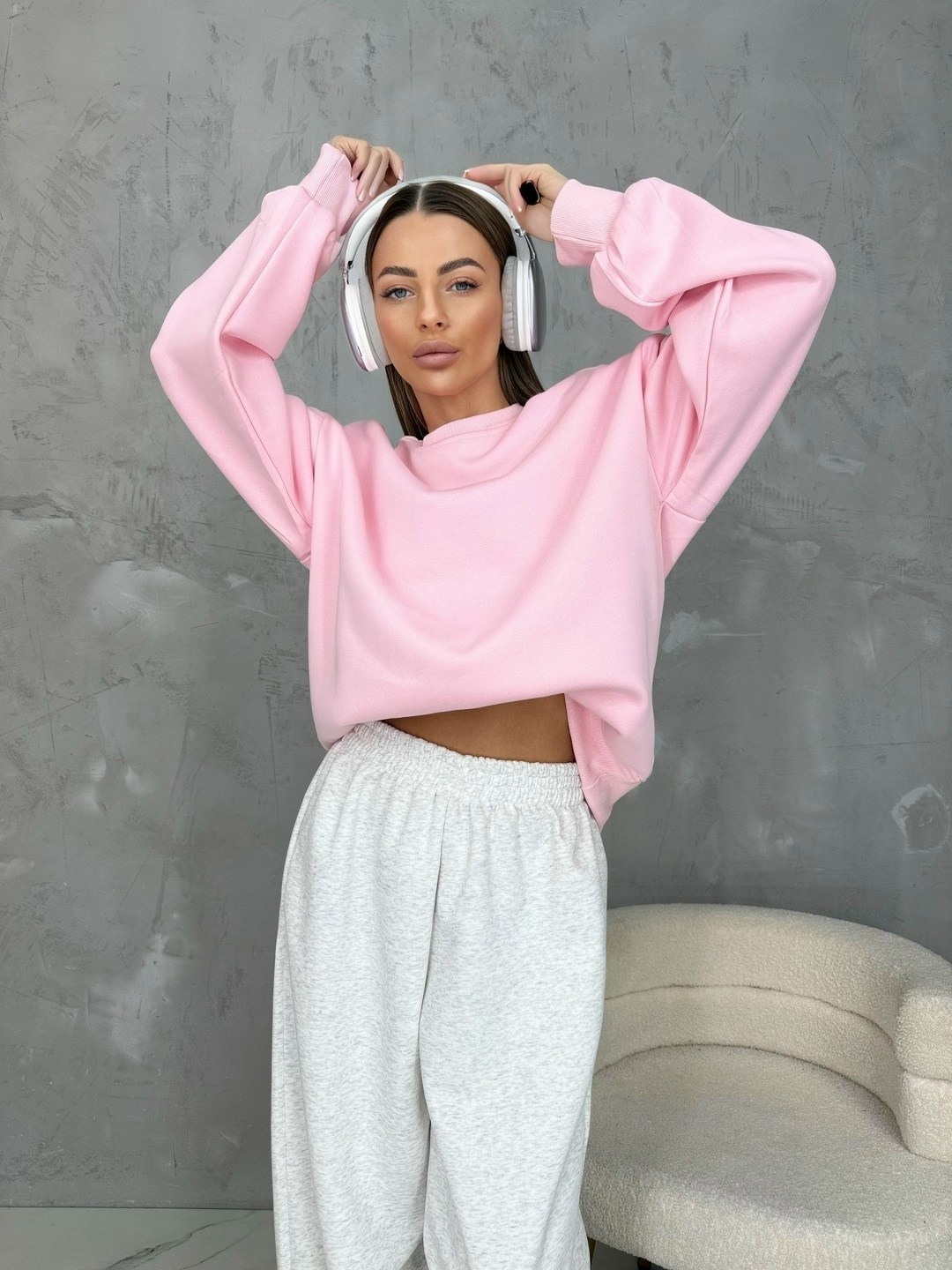 серый свитшот,свитшот женская,костюм оверсайз,свитшот оверсайз,костюмы спортивные оверсайз