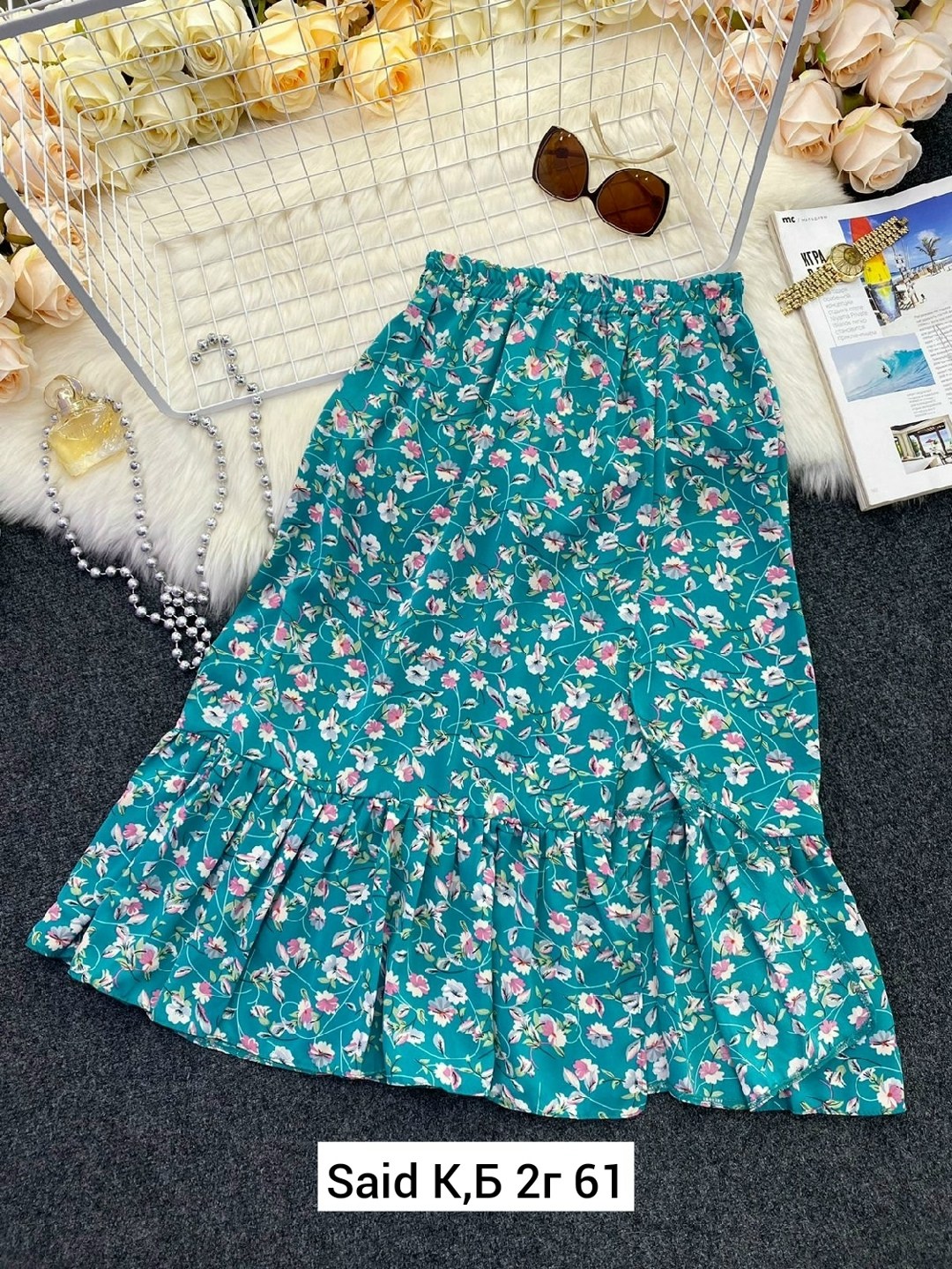 юбка,юбка средней длины,юбка с цветочным принтом,юбка с принтом,юбка женская