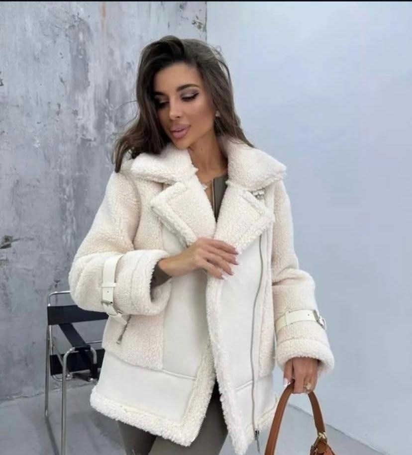стильная дубленка,зимняя дубленка,белая дубленка,дубленка короткая,дублёнка авиатор женская 2025