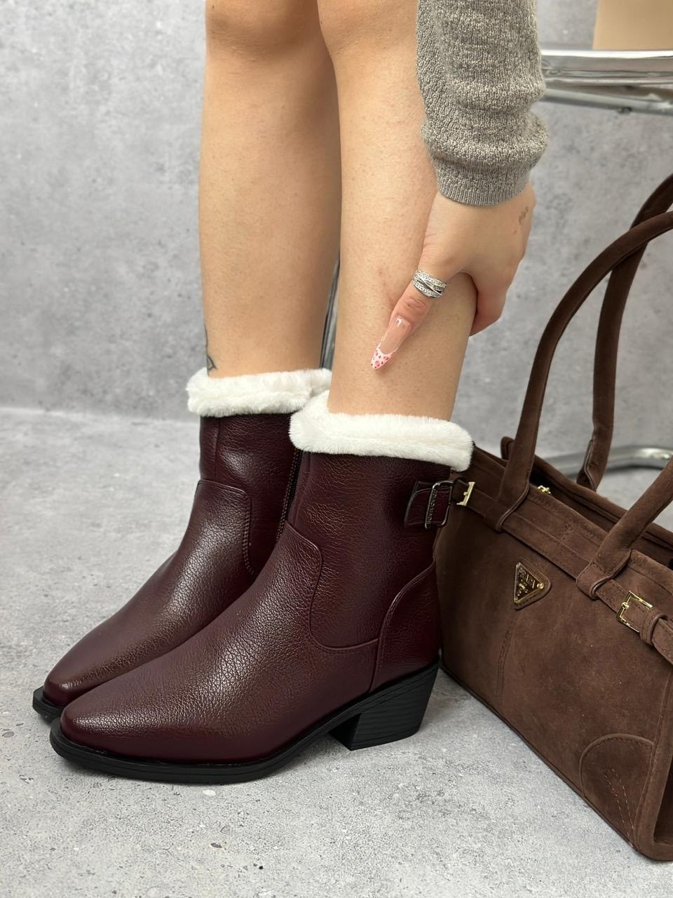 женские зимние ботинки из натуральной кожи на,ботинки miu miu,женская зимняя ,,ботинка женские зимние