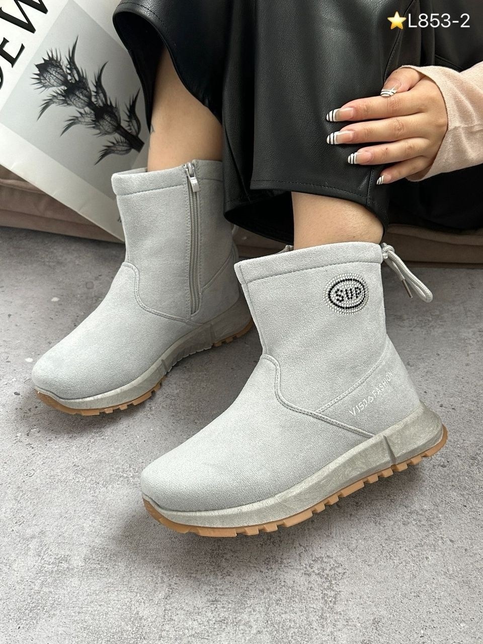 ,угги женские, женская зимняя,баленсиага замшевые зимние ботинки,модные угги