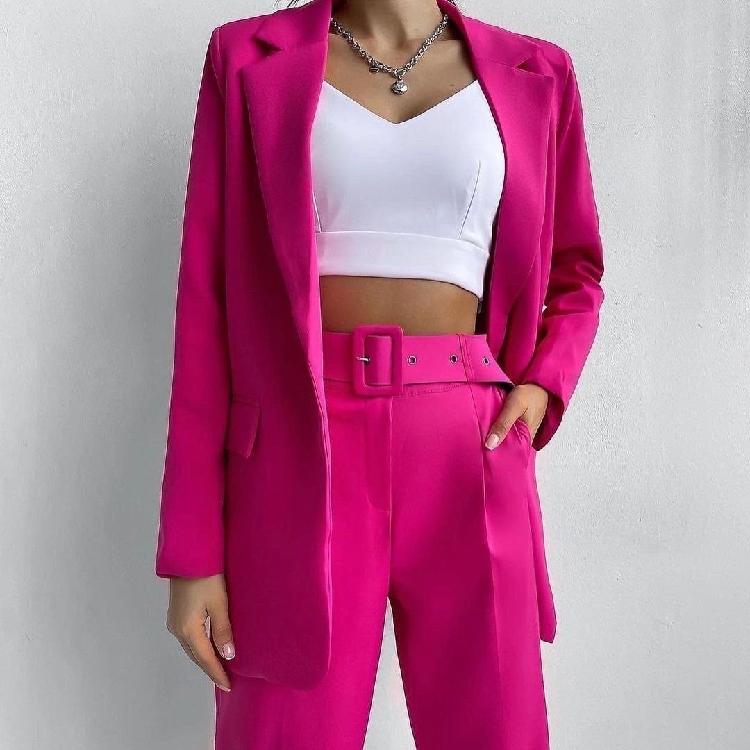 женский брючный костюм двойка,брючный костюм цвета фуксии,женские костюмы,костюмы брючные,брючные женские костюмы