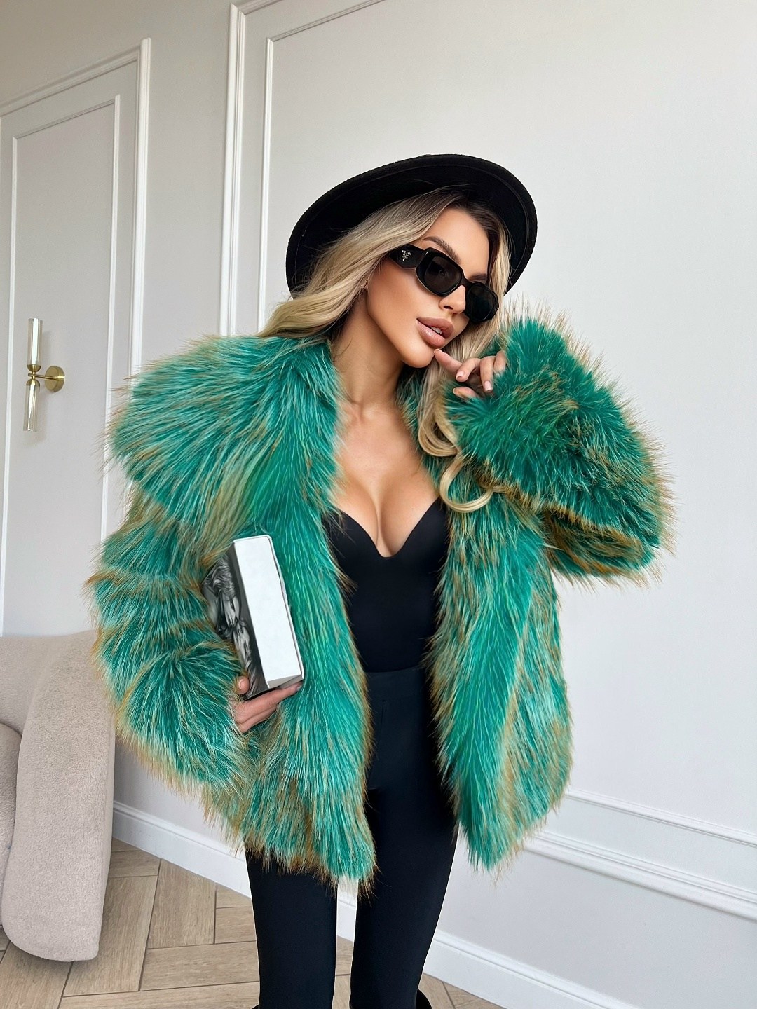 шуба из искусственного меха,искусственная шуба,зеленая шуба,меховое пальто,пальто из искусственного меха