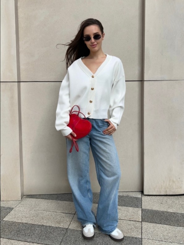 кардиган кофта,модные свитера,кардиган повседневный,стильные кардиганы,молочный кардиган