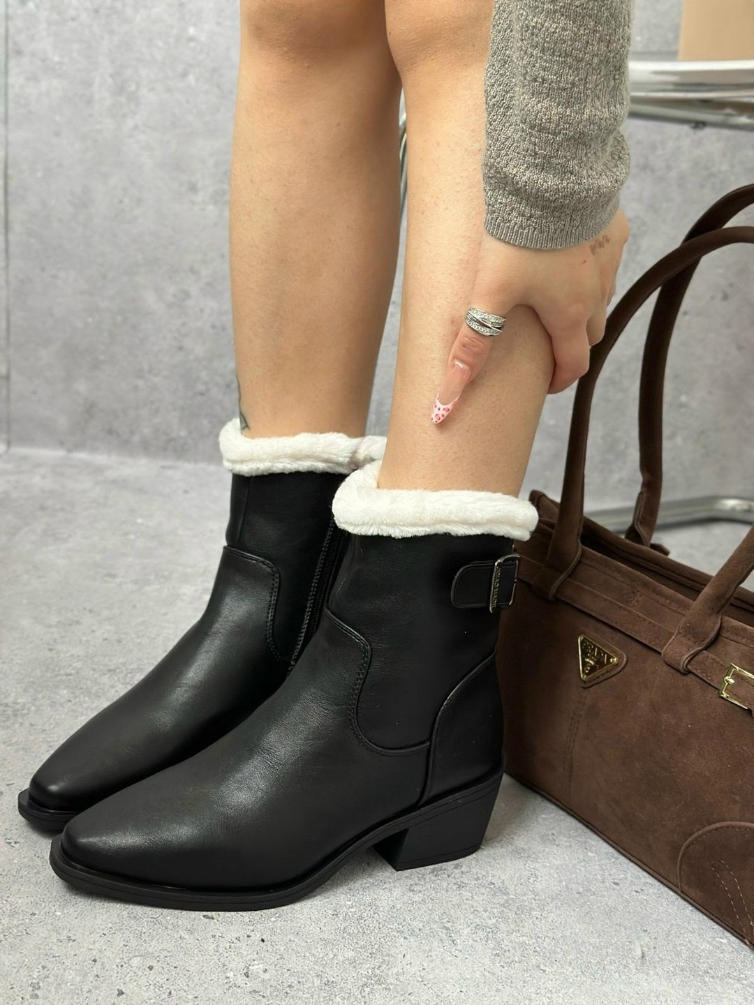 женские зимние ботинки из натуральной кожи на,ботинки miu miu,женская зимняя ,,ботинка женские зимние