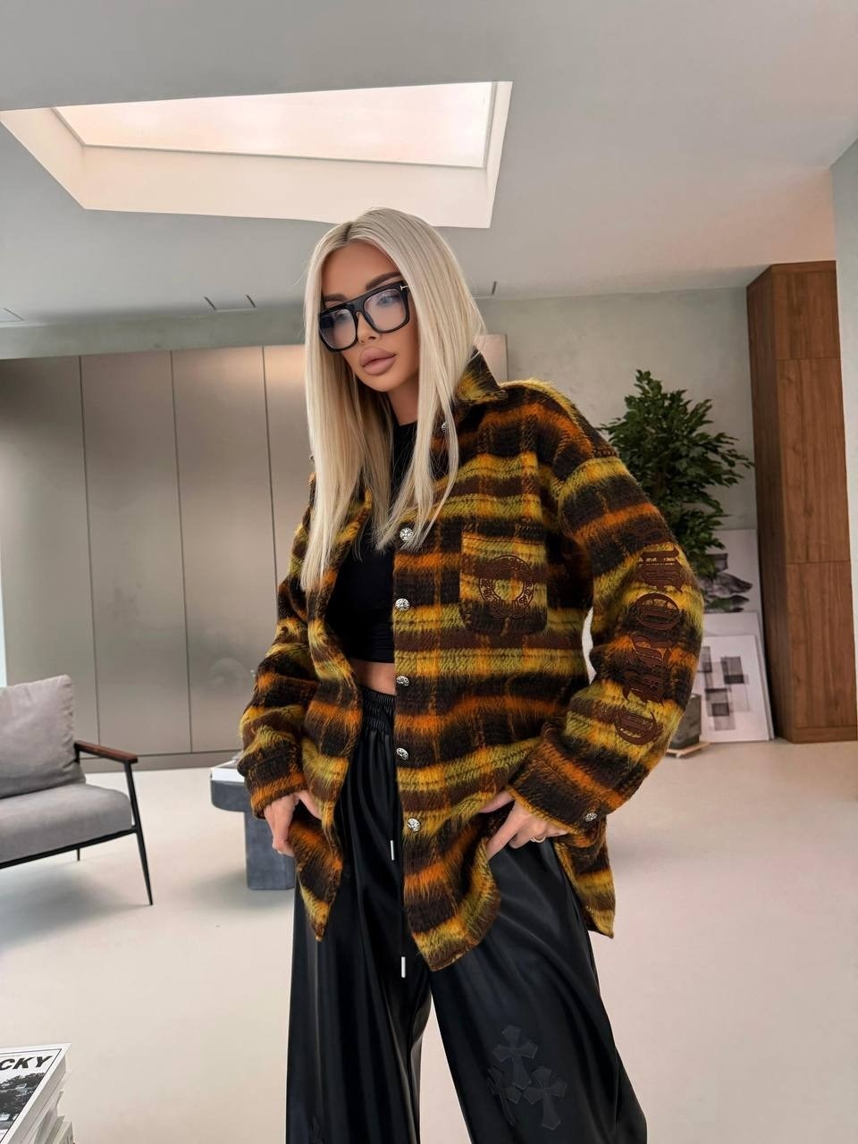 пальто в клетку,теплая рубашка в клетку оверсайз,женская рубашка в клетку оверсайз,рубашка женская теплая оверсайз в клетку,рубашка теплая в клетку