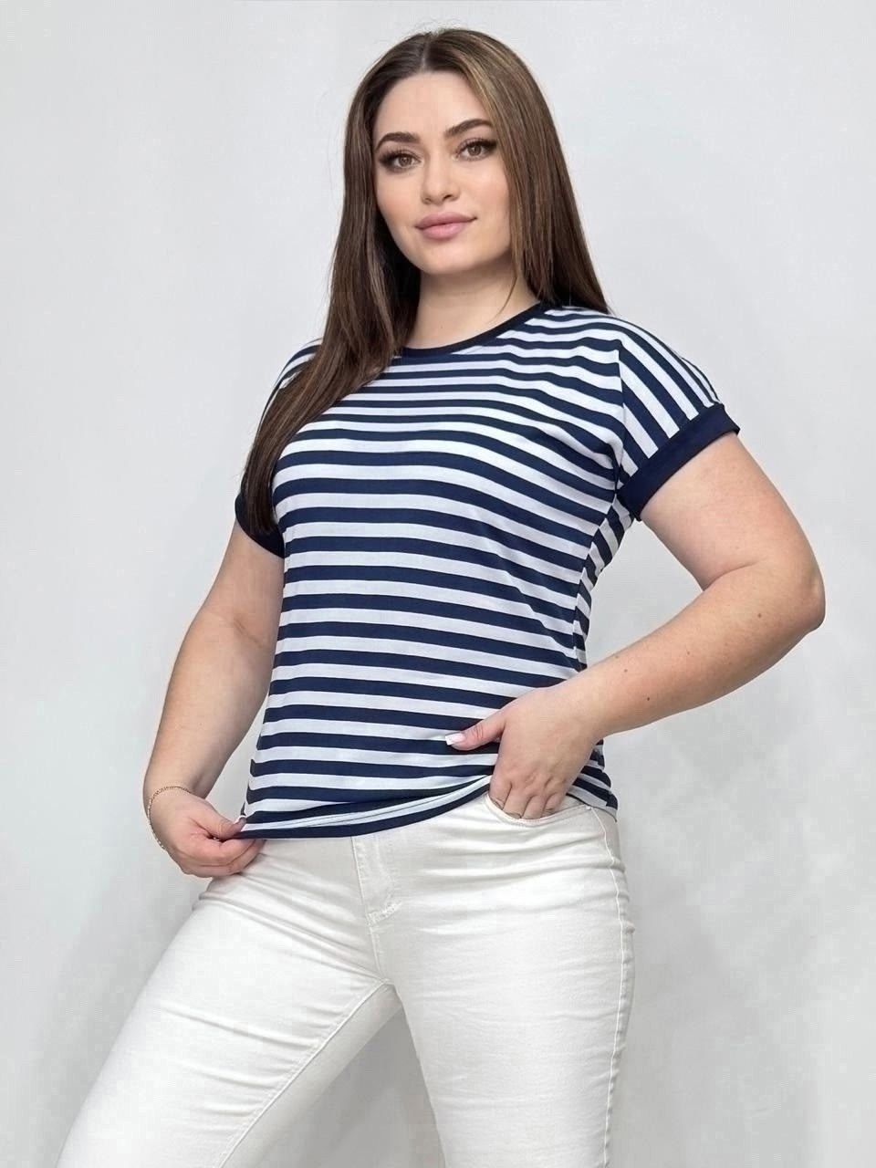 женская футболка,футболка большая женская,футболка в полоску,футболка майка,футболка больших размеров из вискозы