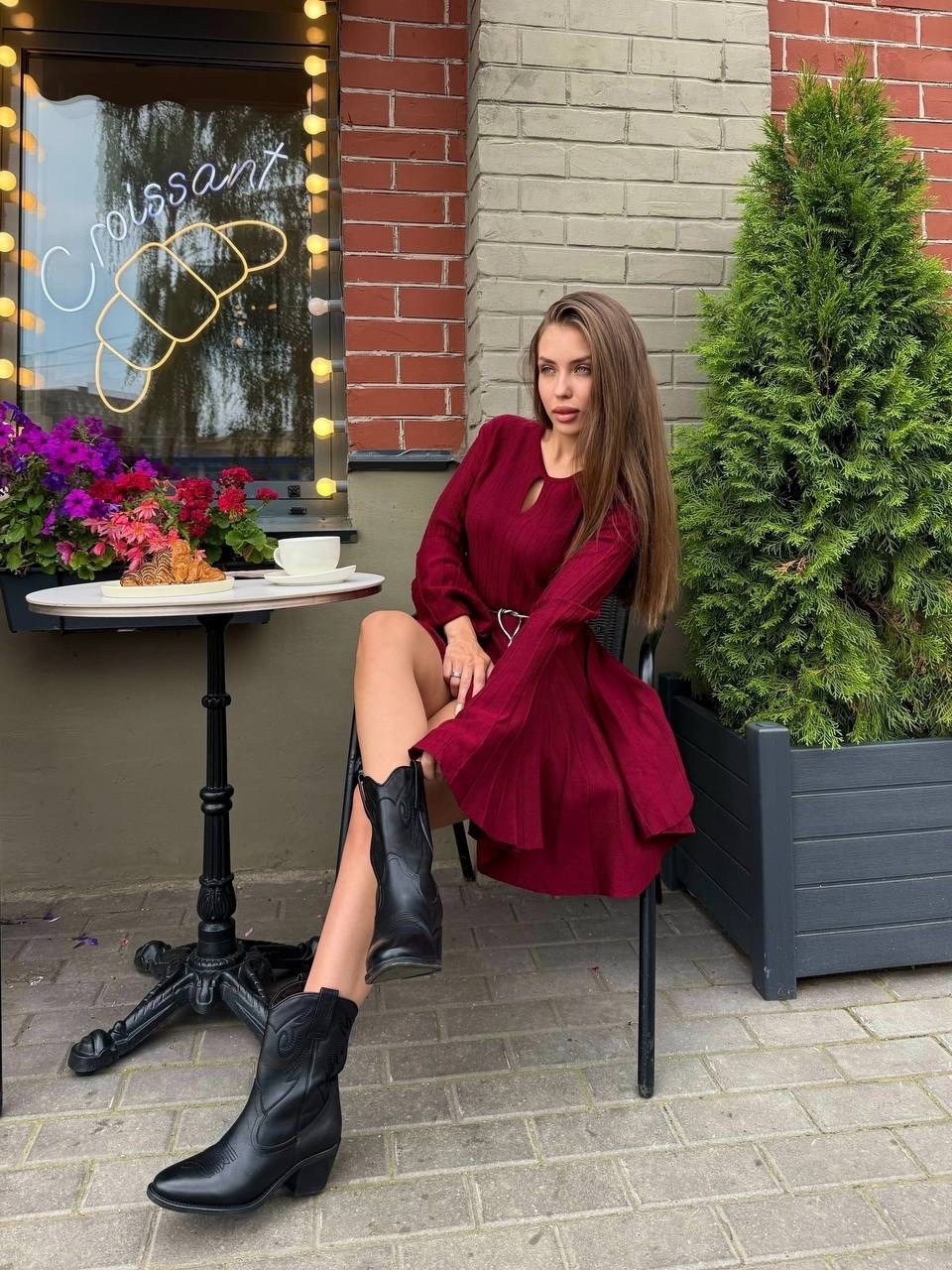 повседневные платья,бордовое платье,трикотажное платье,стильное платье,платье женское бордовое