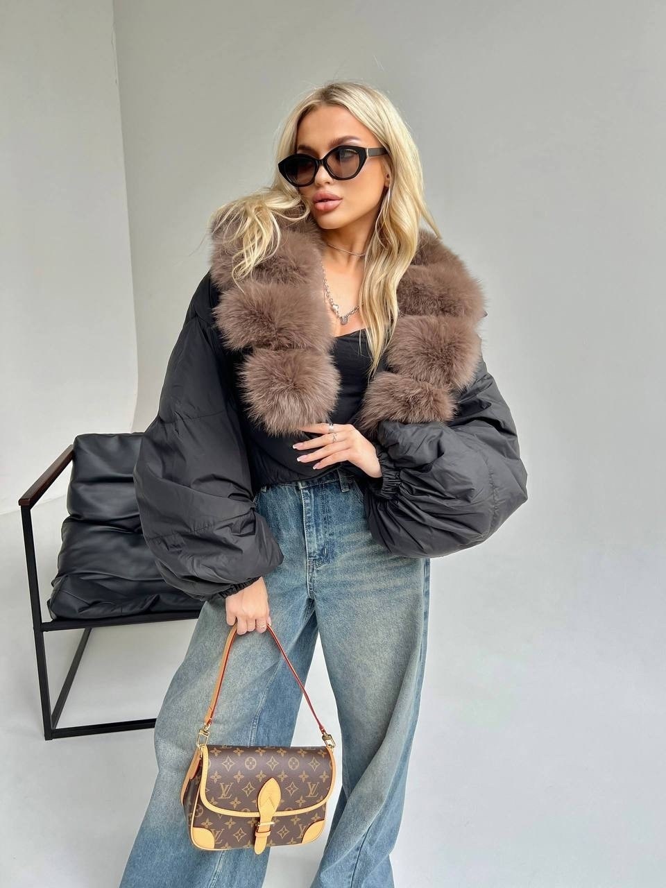 короткий пуховик,пуховики с мехом,зимние куртки,куртка мех,стильная куртка