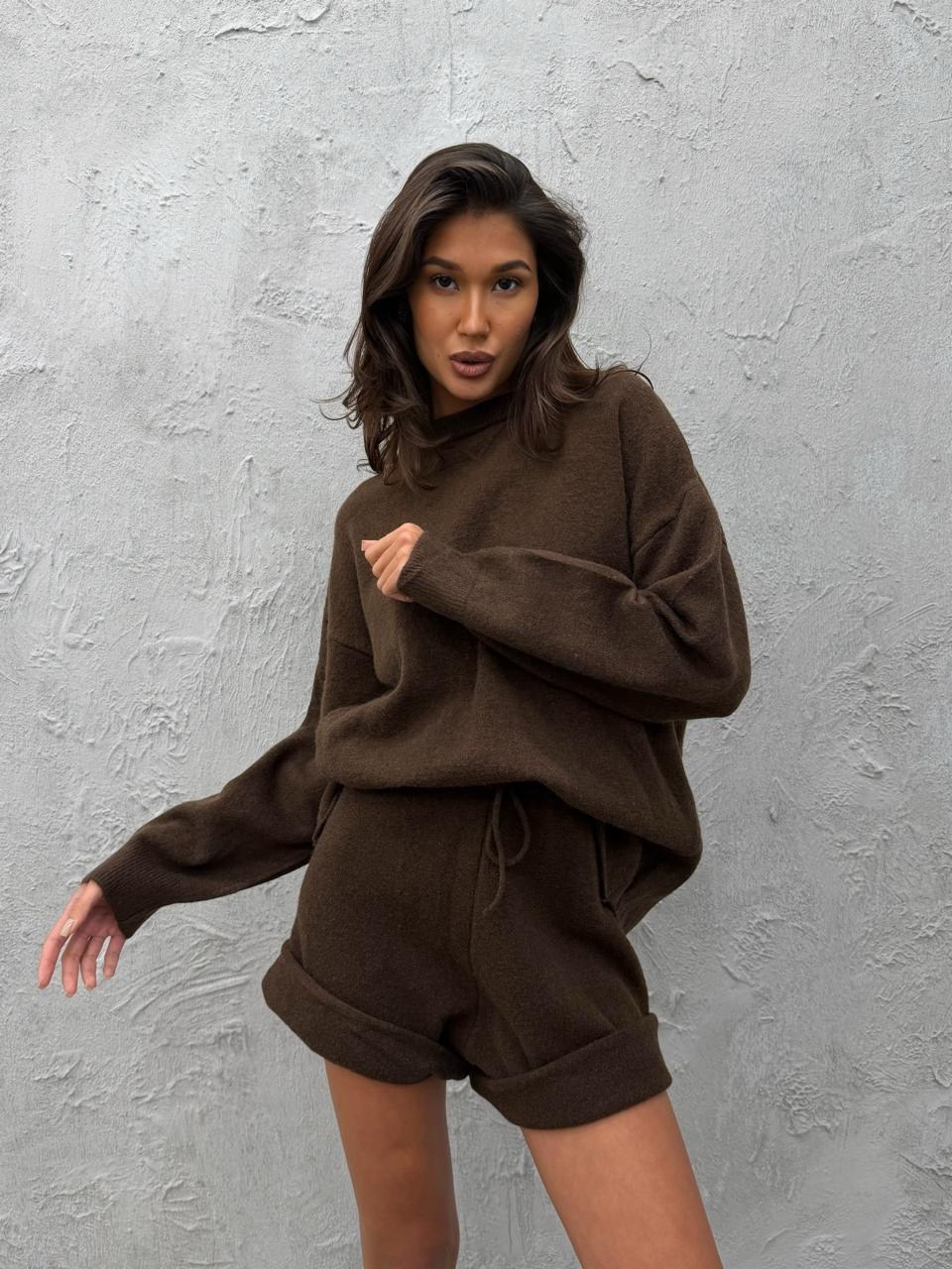 трикотажные костюмы,вязаные костюмы,толстовки оверсайз,трикотажный костюм с шортами,стиль оверсайз