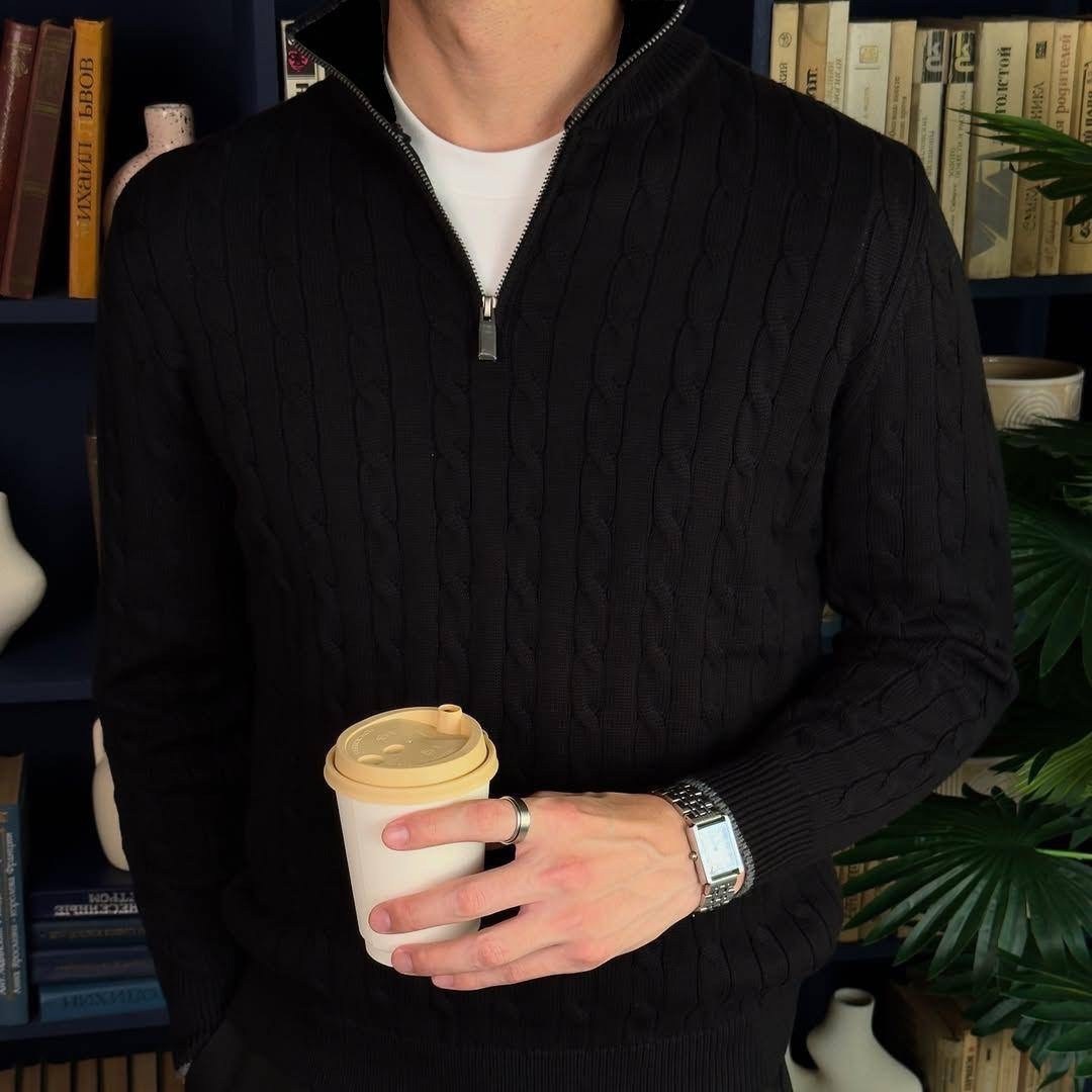 свитер джемпер,свитер с высоким воротом,мужские вязаные свитера,свитер с горлом,мужской свитер на молнии