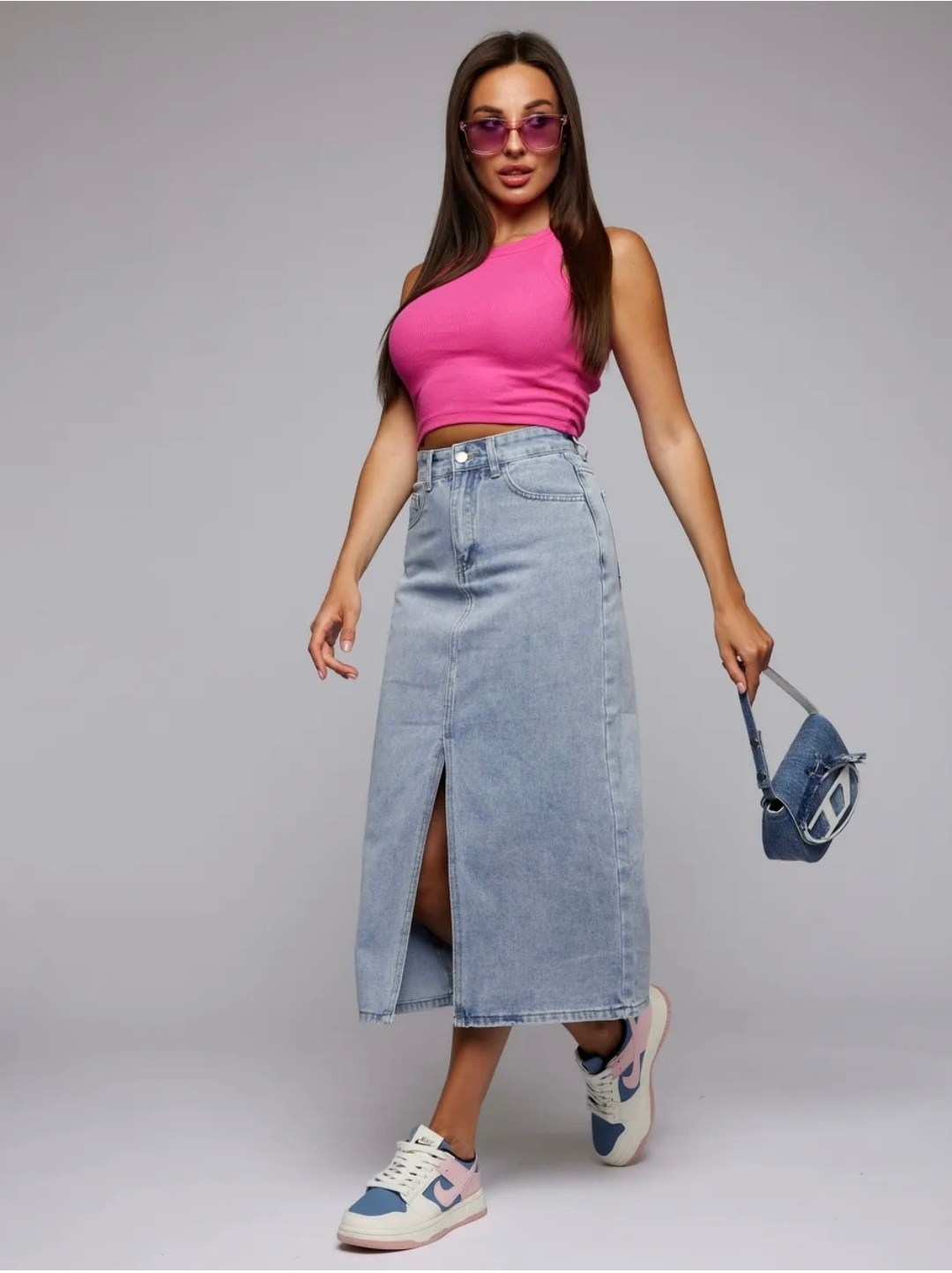 юбка джинсовая миди,юбка джинсовая миди с разрезом спереди на,юбка джинсовая миди с разрезам,джинсовая юбка,юбка женская джинсовая миди