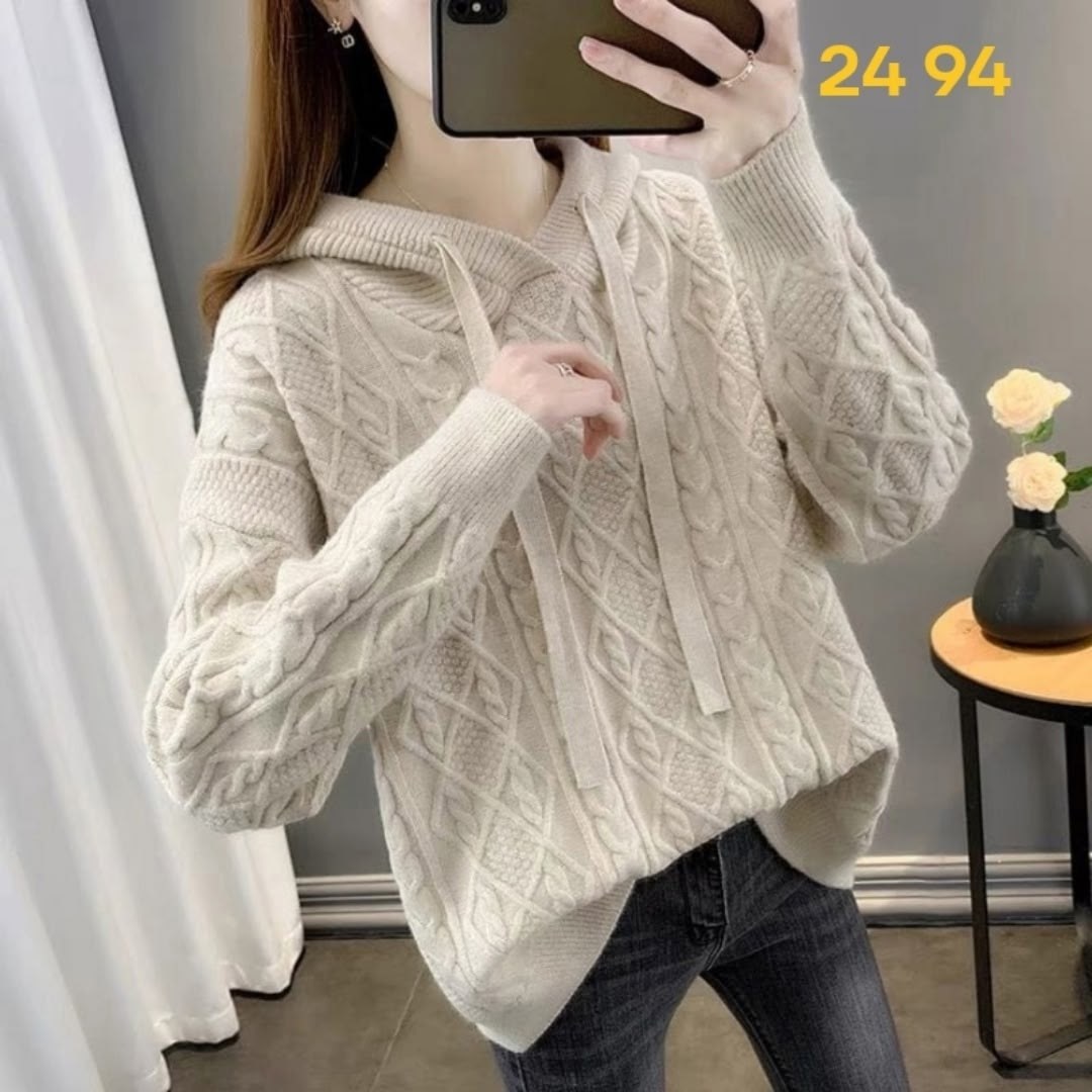 вязаные свитера женские,женский свитер с капюшоном,свитера с капюшоном,женская кофта,свитер с капюшоном теплый