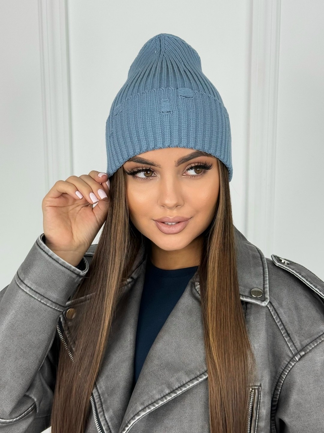 шапка женская бини,шапка женская,шапка бини,шапка для женщин,шапка женская с отворотом