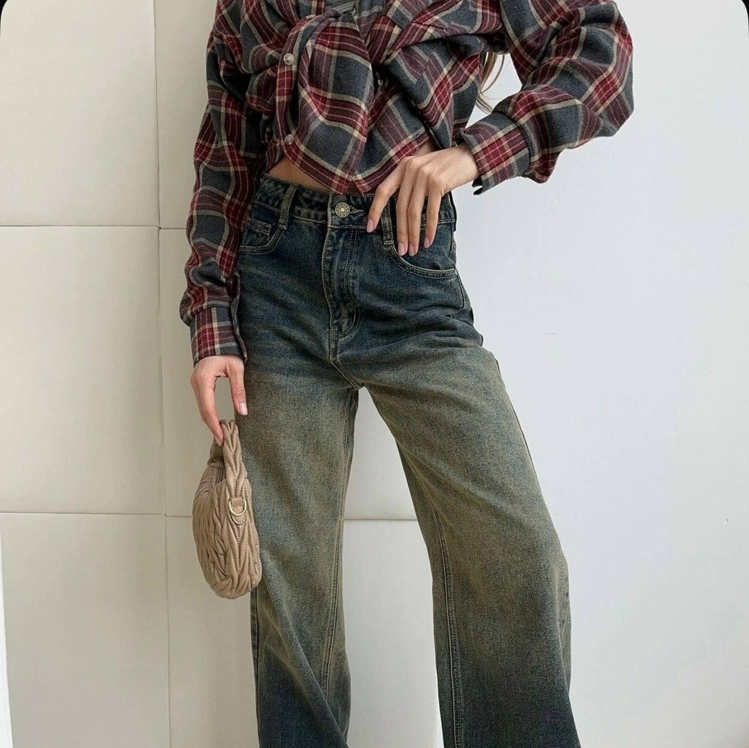 модные джинсы,джинсы широкие,трендовые джинсы,джинсы брюки,стильная рубашка