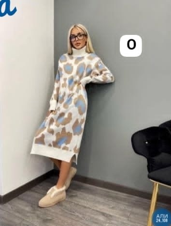 платье теплое с принтом,теплые платья,трикотажное платье,стильное платье,вязаные платья