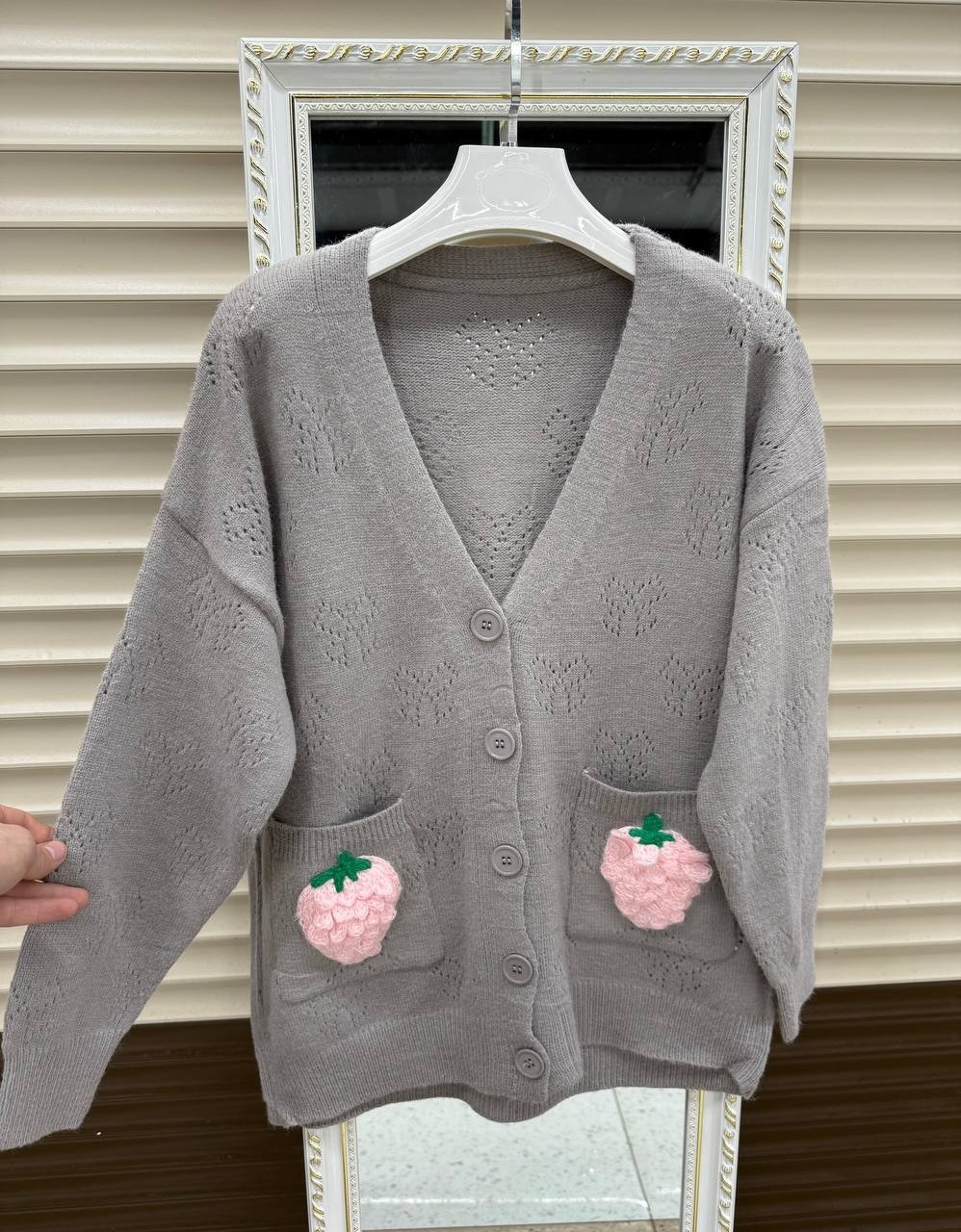 кардиган женский вязаный,кардиган с клубникой,кардиган вязаное,кардиган кофта,женские кардиганы