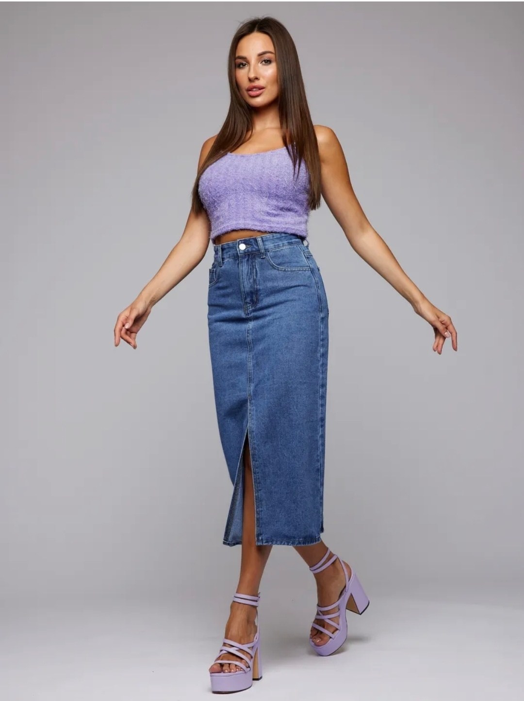 юбка джинсовая миди,юбка джинсовая миди с разрезом спереди на,юбка джинсовая миди с разрезам,джинсовая юбка,юбка женская джинсовая миди