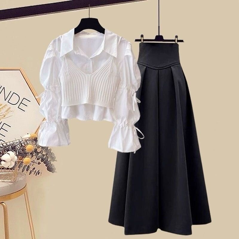 юбка в корейском стиле,костюмы комплекты,кофта юбка,комплект юбки,комплект одежды женский