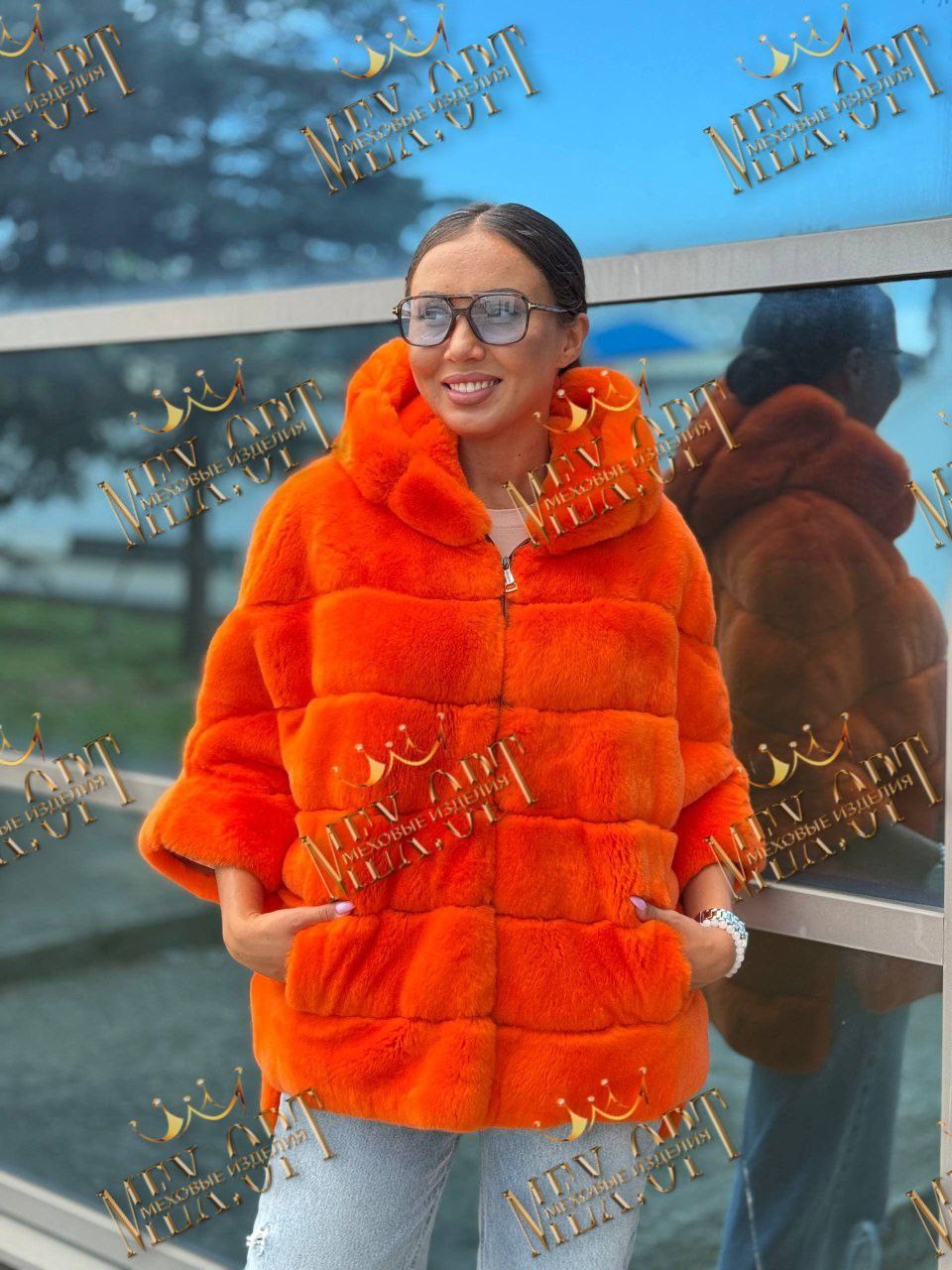 оранжевая шуба,женская шуба,модная шуба,шубка,меховая куртка