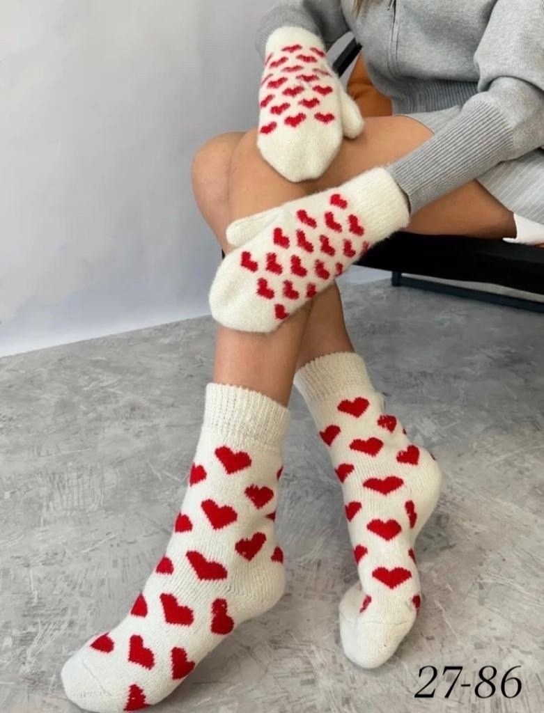 комплект варежки и носки,набор варежки и носки,носки комплект,комплект варежки,подарочный набор варежки и носки