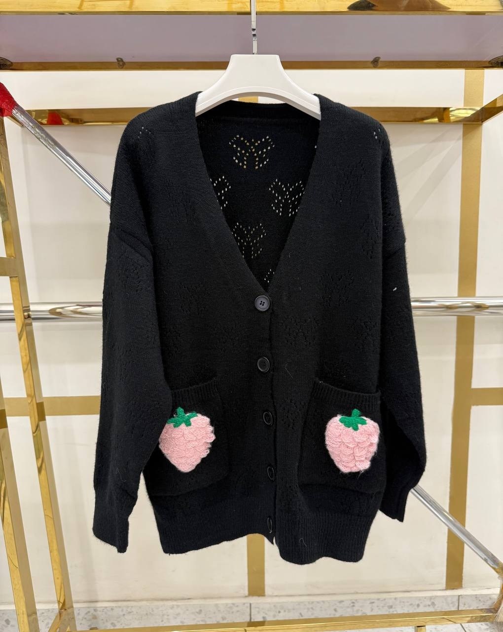 кардиган женский вязаный,кардиган с клубникой,кардиган вязаное,кардиган кофта,женские кардиганы