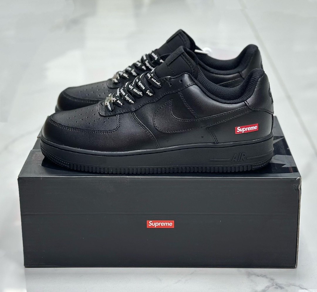 nike air force 1 low supreme black,nike air force 1 low black,nike air force 1 supreme black,кроссовки,nike air force 1 low