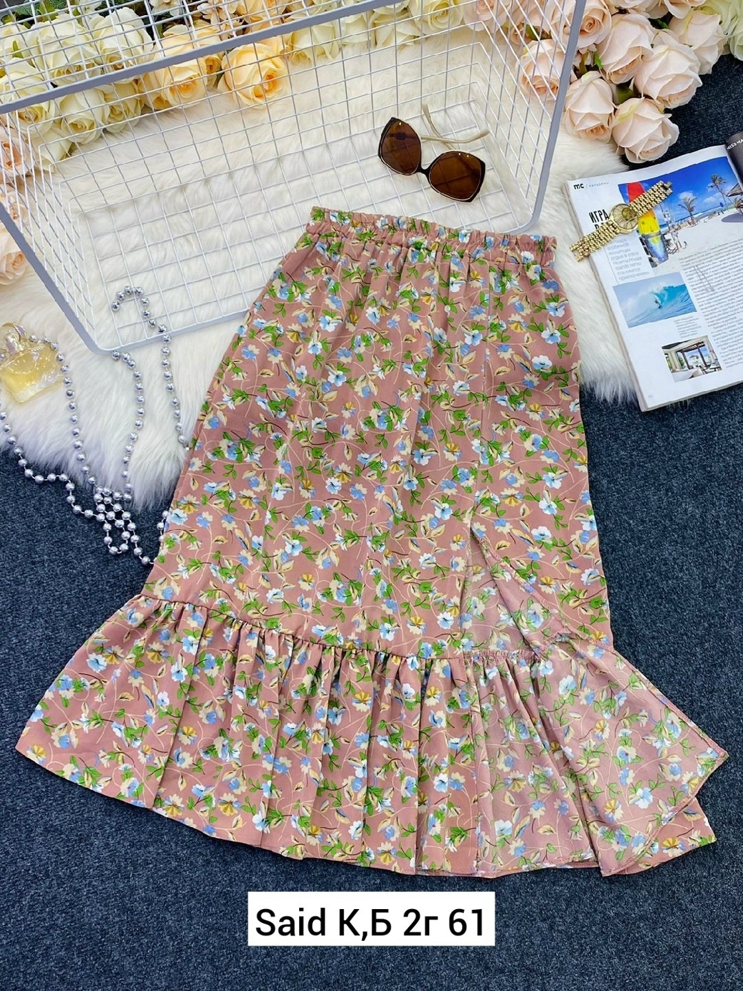 юбка,юбка средней длины,юбка с цветочным принтом,юбка с принтом,юбка женская