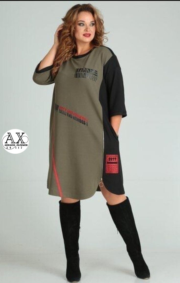 платье женская,трикотажное женское платье,платье sandyna 13628 хаки,платье туника,белорусские платья