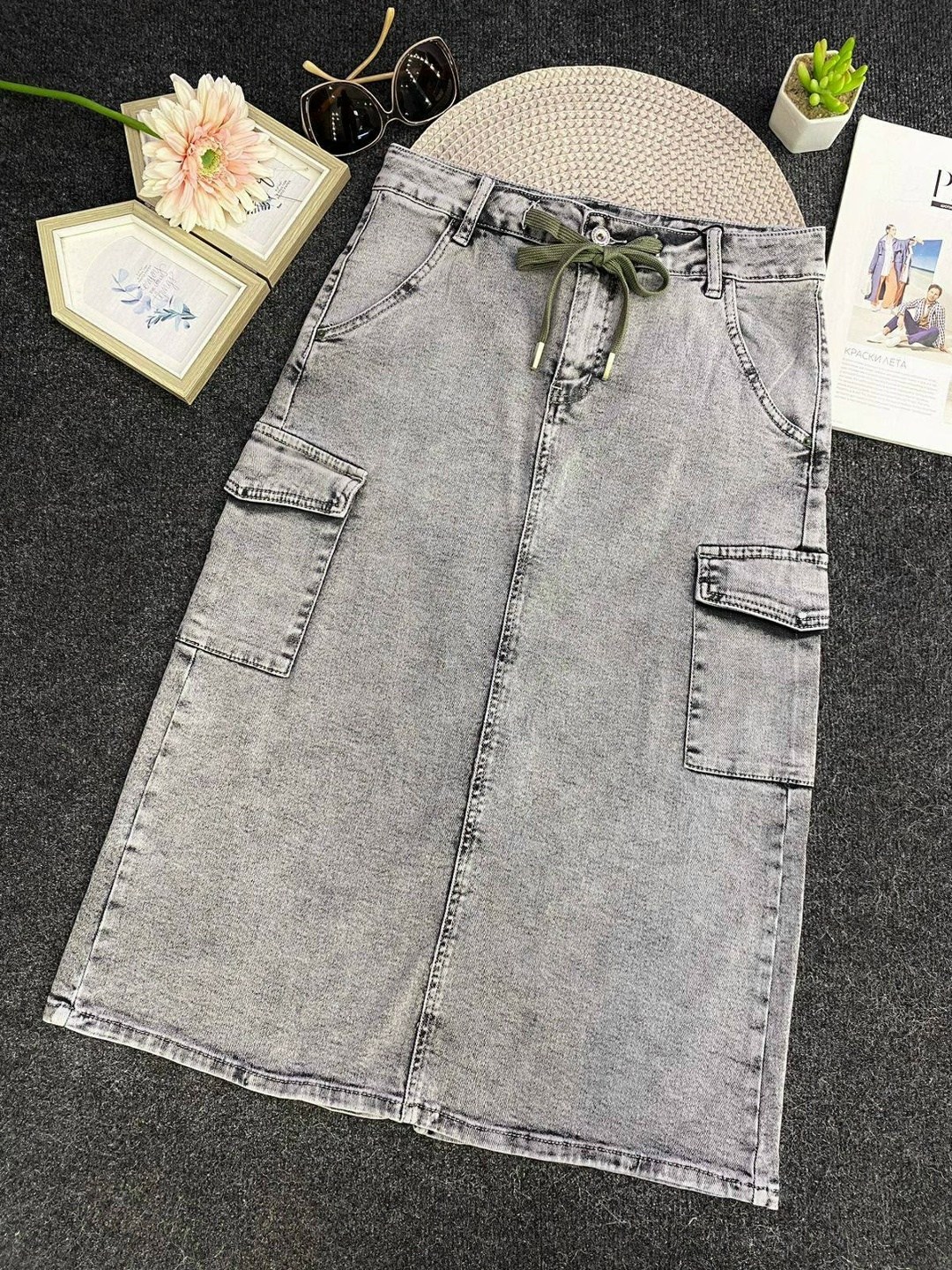 юбка джинсовая,женские джинсовые юбки,юбка джинсовая карго,джинсовая юбка с карманами,джинсовая юбка миди