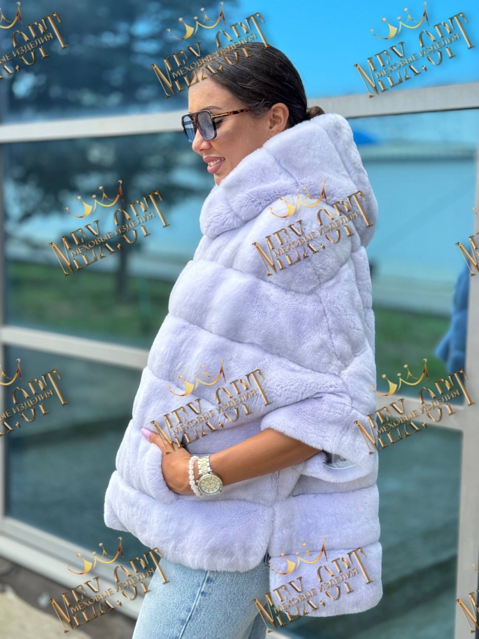 шуба голубая норка symetrie,шуба из бобрика,шуба кролик рекс летучая мышь,шуба из кролика,женская шуба