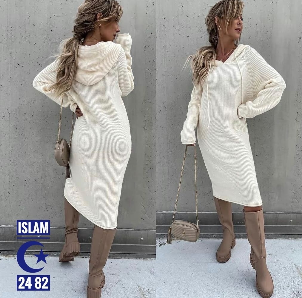 платье с капюшоном,теплое вязаное платье,платье вязаное,трикотажное платье,теплое платье с капюшоном