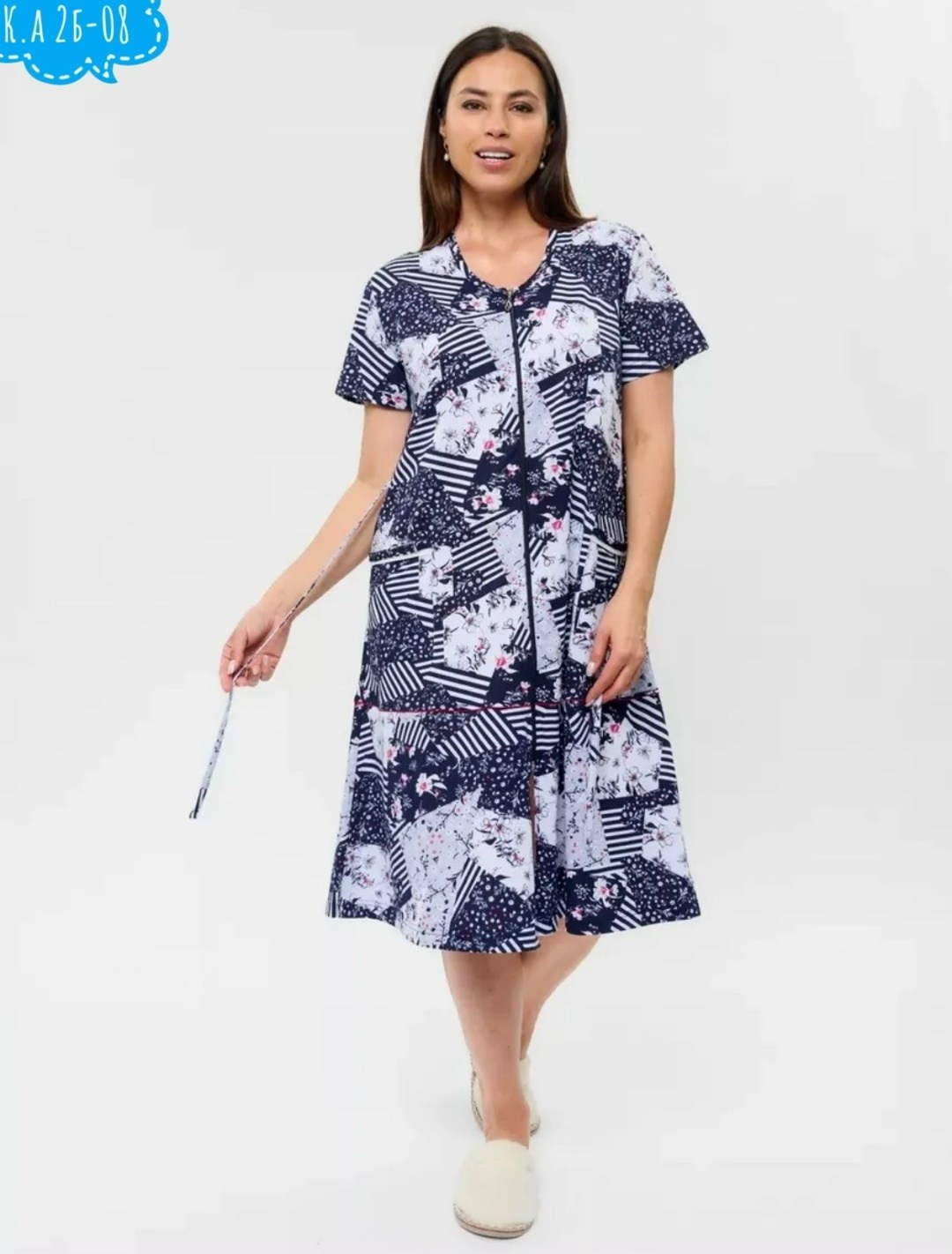 халат женский,халат женский хлопок,халат женский домашний,халат женский домашний на молнии большие размеры,халат 6903 натали