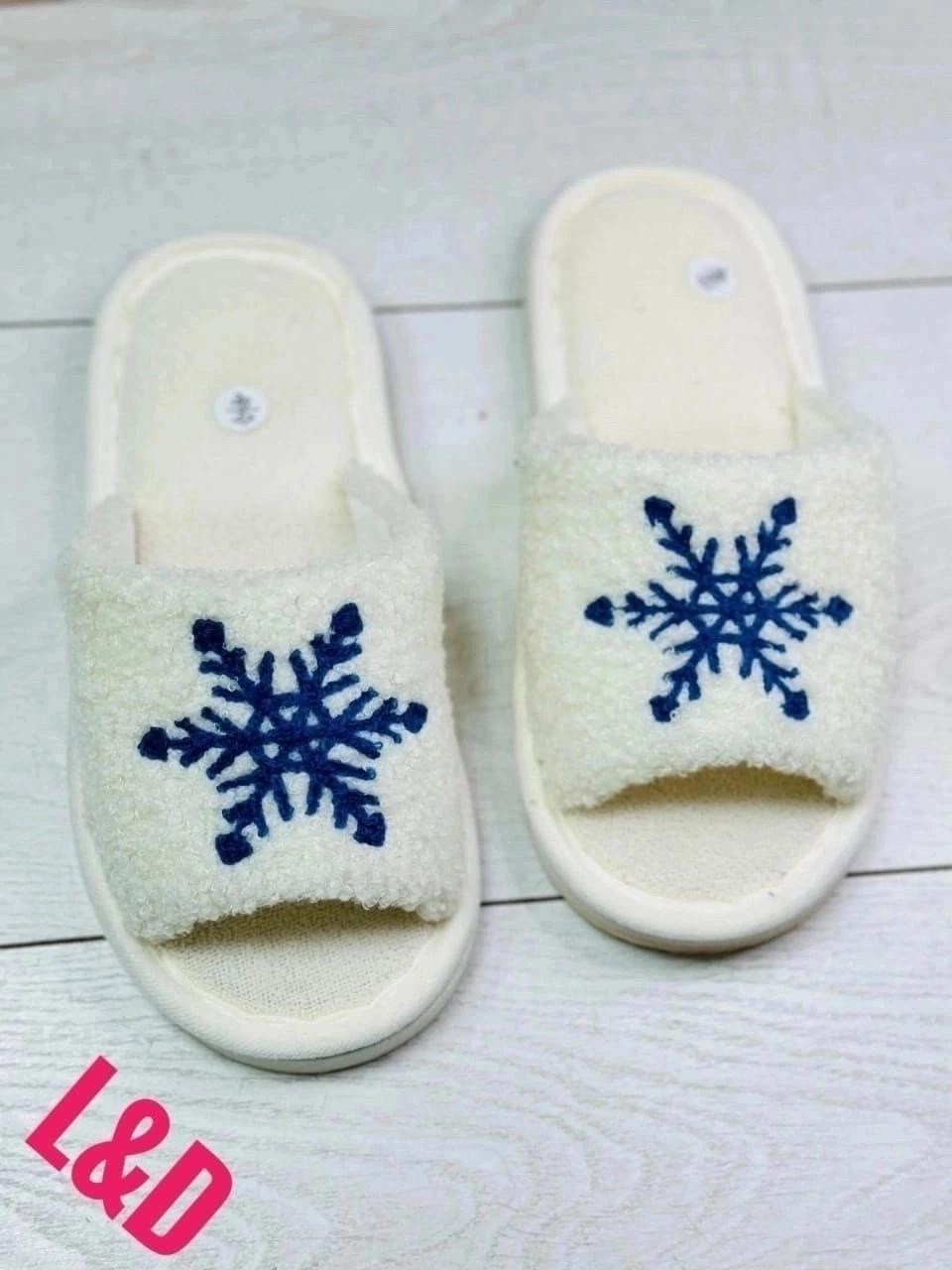 женские домашние тапочки,женские тапочки,домашние тапочки,тапочки со снежинками,