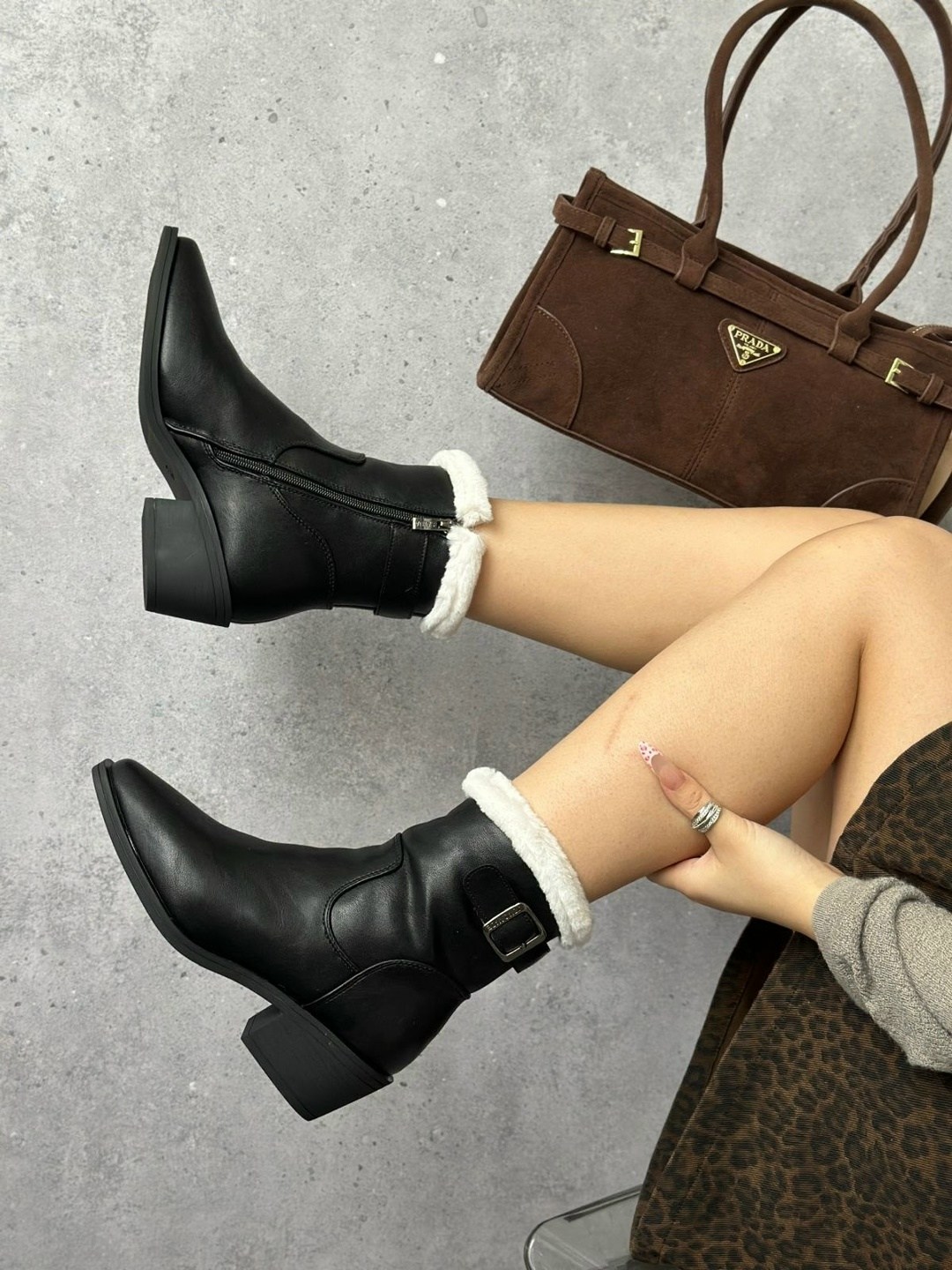 женские зимние ботинки из натуральной кожи на,ботинки miu miu,женская зимняя ,,ботинка женские зимние