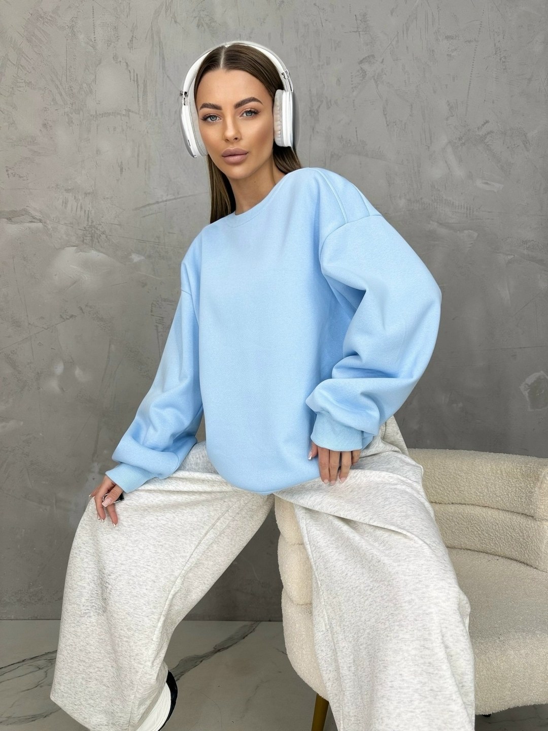 серый свитшот,свитшот женская,костюм оверсайз,свитшот оверсайз,костюмы спортивные оверсайз